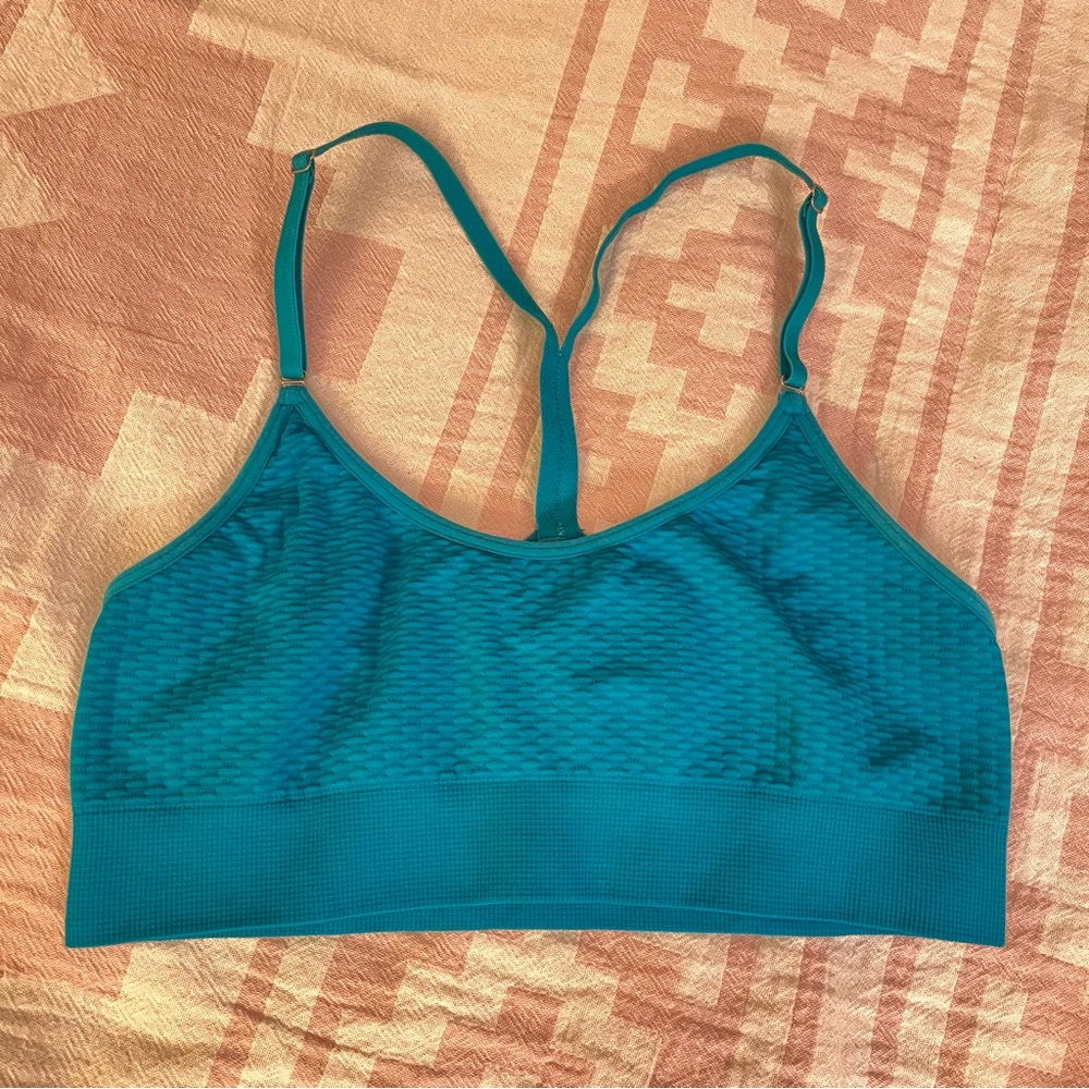 Blue sports bra
